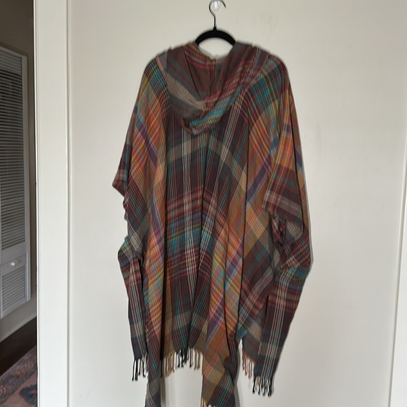 Free People Mallorca Madras Hooded Poncho - Picture 6 of 8